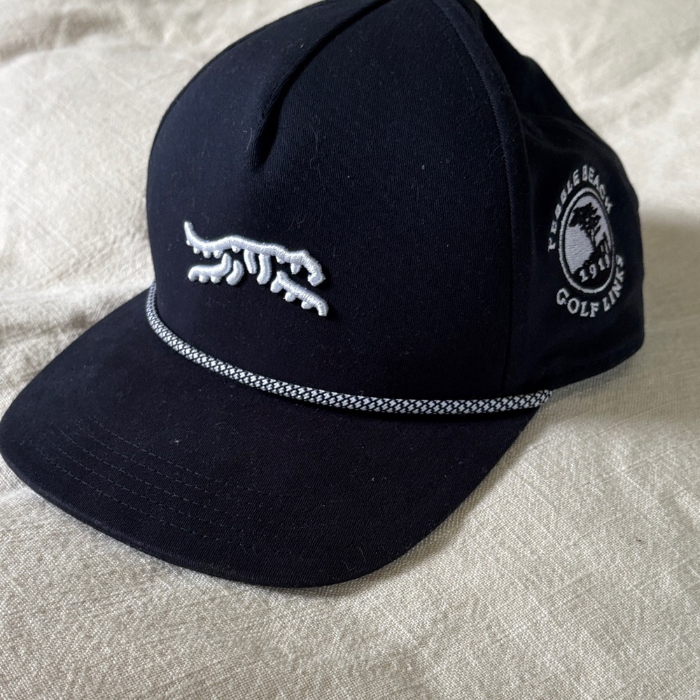 Blue Sun Day Red snap back Pebble Beach Logo